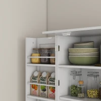 HOMCOM 65" Kitchen Cabinet, Kitchen Pantry Cabinet with 4 Doors and 16 Door Shelves for Dining Room, White(m-10)