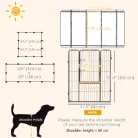 PawHut Dog Pen with Gate, 12 Panels Puppy Playpen, Dog Fence, 39"H(m-3)