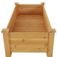Outsunny 48" x 24" Raised Garden Bed Elevated Wooden Planter Box for Backyard, Patio, Balcony(m-17)