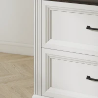 HOMCOM Lateral Filing Cabinet, Farmhouse File Cabinet with 2 Silent Drawers for Letter/A4/Legal Size Files, White(m-9)