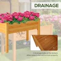 Outsunny 48" x 24" Raised Garden Bed Elevated Wooden Planter Box for Backyard, Patio, Balcony(m-9)