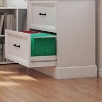 HOMCOM Lateral Filing Cabinet, Farmhouse File Cabinet with 2 Silent Drawers for Letter/A4/Legal Size Files, White(m-10)