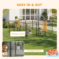 PawHut Dog Pen with Gate, 12 Panels Puppy Playpen, Dog Fence, 39"H(m-5)