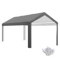 Outsunny 10 x 20ft Carport Roof, UV Resistant Canopy Replacement, Fits 84C-378V00 and 84C-206 Series, Dark Gray(m-1)