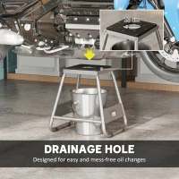 HOMCOM Universal Dirt Bike Stand, 1100 lbs Detachable Anti-Skid Steel Motorcycle Stand with Rubber Platform, Hole, Grey(m-7)