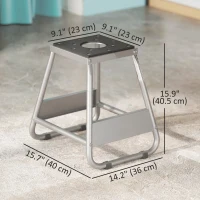 HOMCOM Universal Dirt Bike Stand, 1100 lbs Detachable Anti-Skid Steel Motorcycle Stand with Rubber Platform, Hole, Grey(m-3)