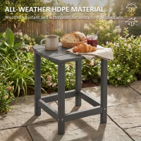Outsunny Outdoor Side Table, Adirondack Patio End Table for Garden, Pool, Backyard, Lawn, Beach, Indoor and Outdoor, Grey(m-4)