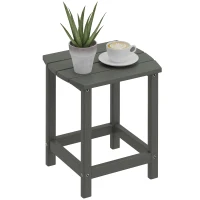 Outsunny Outdoor Side Table, Adirondack Patio End Table for Garden, Pool, Backyard, Lawn, Beach, Indoor and Outdoor, Grey(m-9)