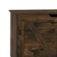 HOMCOM 31.5 Inches Storage Chest, Storage Trunk with Safety Hinge for Living Room, Rustic Brown(m-11)