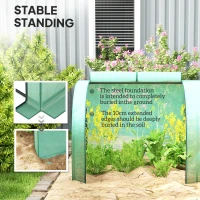 Outsunny 13' L x 3' W x 2.5' H Portable Tunneled Greenhouse with 4 Zippered Doors, Water/UV Fighting PE Cover, Green(m-5)