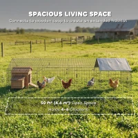 PawHut Metal Chicken Coop with UV-Resistant Cover for Hens, Rabbits, Ducks, Geese, 168.5" x 42.1" x 43.7", Grey(m-4)