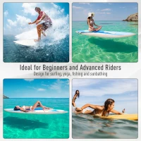 HOMCOM 10FT Inflatable Paddle Board with Ultra-Light (20lbs) SUP for All Skill Levels with Stand Up Paddle Board, Adjustable Paddle, Fix Bag, Air Pump, Fin, Backpack, Green(m-9)