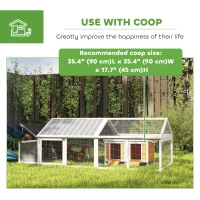 PawHut 95"L Chicken Run Large Chicken Coop with Nesting Box Wooden Roof Side Door for Outdoor 4–8 Chickens(m-6)