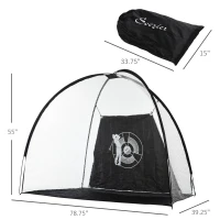 Soozier Golf Hitting Net with Chipping Target, Golf Aid Training Practice Net with Carry Bag for Indoor and Outdoor Golf Sports(m-3)
