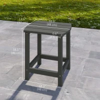 Outsunny Outdoor Side Table, Adirondack Patio End Table for Garden, Pool, Backyard, Lawn, Beach, Indoor and Outdoor, Grey(m-3)