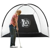 Soozier Golf Hitting Net with Chipping Target, Golf Aid Training Practice Net with Carry Bag for Indoor and Outdoor Golf Sports(m-10)