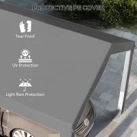Outsunny 10 x 20ft Carport Roof, UV Resistant Canopy Replacement, Fits 84C-378V00 and 84C-206 Series, Dark Gray(m-6)