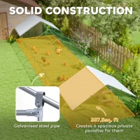 PawHut Metal Chicken Coop with Water- and UV-Protection Cover for Backyard Hen, Duck, Rabbit, 39.4' x 9.8' x 6.4'(m-6)