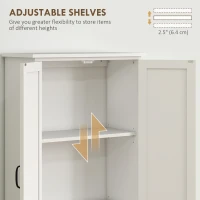 HOMCOM 60" 4-Door Storage Cabinet Multi-Storey Large Space Pantry with Adjustable Shelves White(m-6)