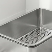 PawHut Stainless Steel Litter Box, XL Sifting Cat Litter Box for Medium and Large Cat, Non-Sticky, Odour Free, Easy Clean(m-12)