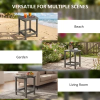 Outsunny Outdoor Side Table, Adirondack Patio End Table for Garden, Pool, Backyard, Lawn, Beach, Indoor and Outdoor, Grey(m-7)