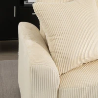 HOMCOM 3 Seater Sofa, 83.5" Modern Upholstered Couch with Pocket Spring and 2 Scatter Cushions for Living Room, Cream White(m-14)