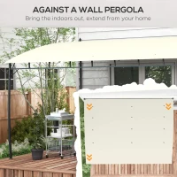 Outsunny 10' x 13' Backyard Pergola with UV30+ Protection Canopy and Steel Frame for Porch, Patio, Deck, Cream White(m-4)