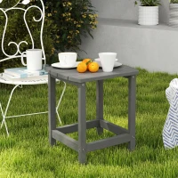 Outsunny Outdoor Side Table, Adirondack Patio End Table for Garden, Pool, Backyard, Lawn, Beach, Indoor and Outdoor, Grey(m-8)
