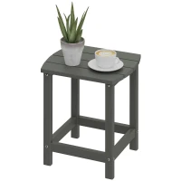 Outsunny Outdoor Side Table, Adirondack Patio End Table for Garden, Pool, Backyard, Lawn, Beach, Indoor and Outdoor, Grey(m-2)