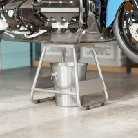 HOMCOM Universal Dirt Bike Stand, 1100 lbs Detachable Anti-Skid Steel Motorcycle Stand with Rubber Platform, Hole, Grey(m-8)