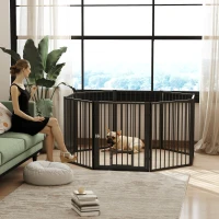 PawHut 8 Panels Dog Playpen, Foldable Portable Pet Playpen with Door, for Small & Medium Dogs, 30"H(m-8)