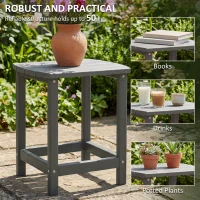 Outsunny Outdoor Side Table, Adirondack Patio End Table for Garden, Pool, Backyard, Lawn, Beach, Indoor and Outdoor, Grey(m-5)