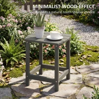 Outsunny Outdoor Side Table, Adirondack Patio End Table for Garden, Pool, Backyard, Lawn, Beach, Indoor and Outdoor, Grey(m-6)