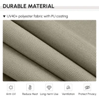 Outsunny 7' x 10' Retractable Patio Awning, Manual Outdoor Privacy Screen with UPF40+ & Water-Resistant Fabric, Beige(m-6)
