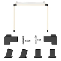 Outsunny Pergola Kit, 15° Slanted Pergola Bracket Kit with 3-Way Brackets, Post Bases, Wall Mounts for 3.6" X 3.6" Lumber, Black(m-9)