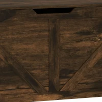 HOMCOM 39.4 Inches Storage Chest, Storage Trunk with 2 Safety Hinges for Living Room, Rustic Brown(m-12)