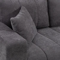 HOMCOM Sectional Couch with Integrated Seat, 3 Seater L-Shaped Sofa with Changeable Chaise, Spring Cushion, Charcoal Grey(m-10)