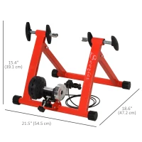 Soozier Bike Trainer Magnetic Bicycle Stand Indoor Exerciser w/ Quick Release Skewer, 5 Levels Resistance, Red(m-3)