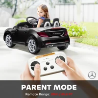 Aosom Mercedes SLC 300 Licensed 12V Ride On Car for Kids with Remote Control, 2 Speeds, Battery Powered Kids Electric Car with Music, Lights, Suspension for 3-6 Years Old, Black(m-5)