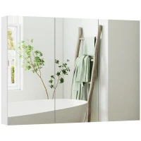 HOMCOM Three-Mirror Bathroom Medicine Storage Cabinet - White(m-2)