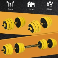 Soozier Dumbbell & Barbell Adjustable Set 55lbs Plate Bar Clamp Rod for Strength Training, Full Body Workout, Muscle Building Home Gym Sports Area Exercise Ergonomic(m-6)