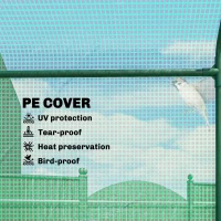 Outsunny 7' x 5' x 6' Walk-in Greenhouse for Outdoors with Mesh Door, 18 Shelf Hot House with Trellis, Plant Labels, UV Protective, Steel Frame for Growing Flowers, Herbs, Vegetables, Saplings, Green(m-4)