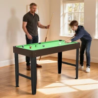 Soozier 55" Mini Pool Table, Pool Game Billiard Table Set with 2 Cues, 16 Balls, 2 Chalks, Triangle, Brush, Green(m-1)