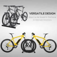 Soozier Bike Rack Floor Stand, 2 Bike Direction Adjustable Bicycle Park for Garage, Free Standing Storage(m-4)