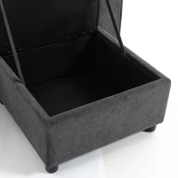 HOMCOM Modular Sectional Sofa Bed with Reversible Storage Ottoman, Pull Out Sleeper Sofa with Spring Cushion, Dark Grey(m-12)
