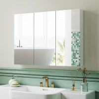 HOMCOM Three-Mirror Bathroom Medicine Storage Cabinet - White(m-1)