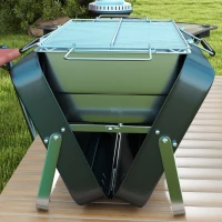 Outsunny Metal Suitable-Style Portable BBQ Grill - Black(m-7)