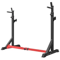 Soozier Barbell Rack Stand, Easily Adjustable 43.75"- 63.5" Squat Rack,  330LBS Capacity Bench Press Rack for Home Gym Equipment, Strength Training Fitness Gift for Men & Women(m-11)