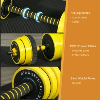 Soozier Dumbbell & Barbell Adjustable Set 55lbs Plate Bar Clamp Rod for Strength Training, Full Body Workout, Muscle Building Home Gym Sports Area Exercise Ergonomic(m-5)