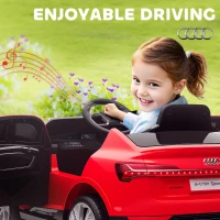 Aosom 12V Kids Electric Ride On Car, Audi E-tron, Battery Powered Toy with Parent Remote Control, Suspension System, Auxiliary Wheels, LED Lights, Music and Horn,  MP3 Player, Red(m-7)